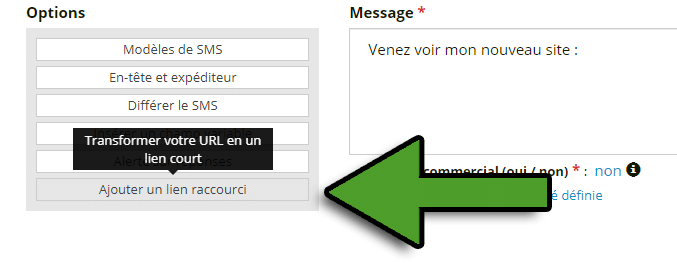Ajouter un lien court avec TextingHouse